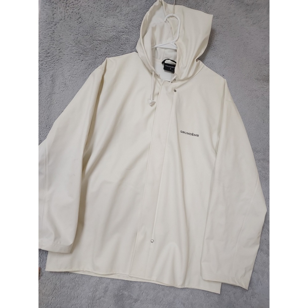 Grundens Jacket Mens Small Rain Coat Hood Waterproof Petrus Sport Fishing Parka